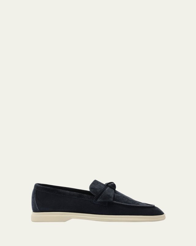 Clarita Knotted Suede Loafers